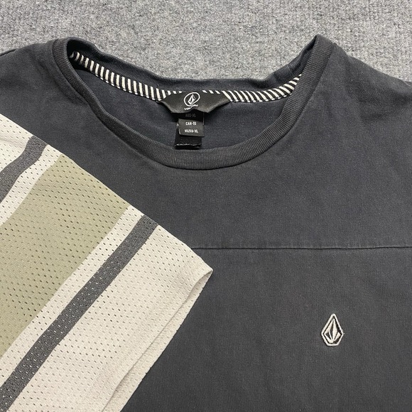 Volcom Stone Logo Jersey Mesh Sleeves Shirt Black XL Snowboard-Skate-Surf Y2K - Picture 1 of 10